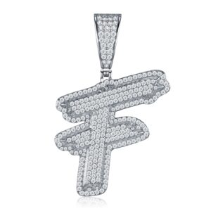 Fashion Design 26 Letters – F Set With Top Quality Morganite In Luxurious Fashion And Mid-Prive Mode Jewelry Silver Pendant Necklace, Made Of S925 Silver Electroplated With Platinum.