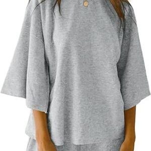 Women's Elastic-Waist Shorts Fashionable Casual Set