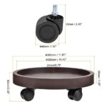 8 Pack Plant Caddy With Wheels, Heavy Duty 12.2 Inch Rolling Plant Stand For Moving Potted Flowers Indoor Outdoor, Brown