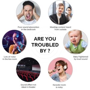 12x Acoustic Wall Panel Tiles Studio Sound Proofing Insulation Self Adhesive