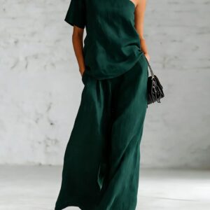 Fashion Top And Wide-leg Pants Casual Set