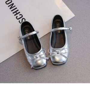Girls' Leather Shoes, Shallow Mouth Princess Shoes, Korean Version, Girls' Fashionable, Versatile, Casual Single Shoes