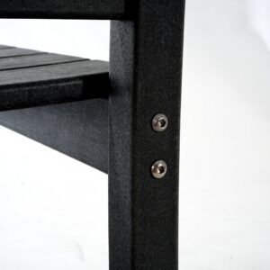 Black Color Armless Outdoor Chairs - HDPE Material Set Of 2