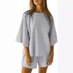 Women's Elastic-Waist Shorts Fashionable Casual Set