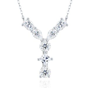 26 Letters -Y Set With Top Moissanite Luxury Fashion Light Luxury Trend Jewelry Silver Necklace Pendant, S925 Silver Plated Platinum Material.