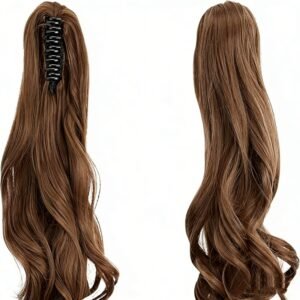 Clip-in Ponytail Hair Extension 22 Inches Wavy CurlySynthetic Wig For Women High-Quality Hairpiece Easy-to-Wear Lightweight