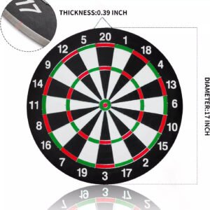FULL SIZE 17in DARTBOARD SET 6 DARTS FAMILY DART GAME BOARD ADULTS KIDS XMAS