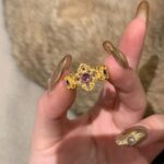High-end Cold Wind Zircon Open Ring, Natural Colored Gem Craft, Stylish Versatile Couple Index Ring