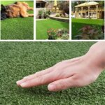 5x10FT Artificial Grass Turf 0.6' Indoor Outdoor Astroturf Fake Grass With Drain Holes, For Dog And Garden Patio