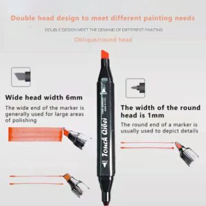 60 Color Marker Copic Pen Dual Headed Graphic Artist Sketch TOUCH Markers Set