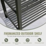 Outdoor Kitchen Island With Storage, Aluminum Kitchen Storage Island Kitchen Food Prep Table With Double Storage Rack, Freestanding Bar Center With Protective Cover Indoor Outdoor