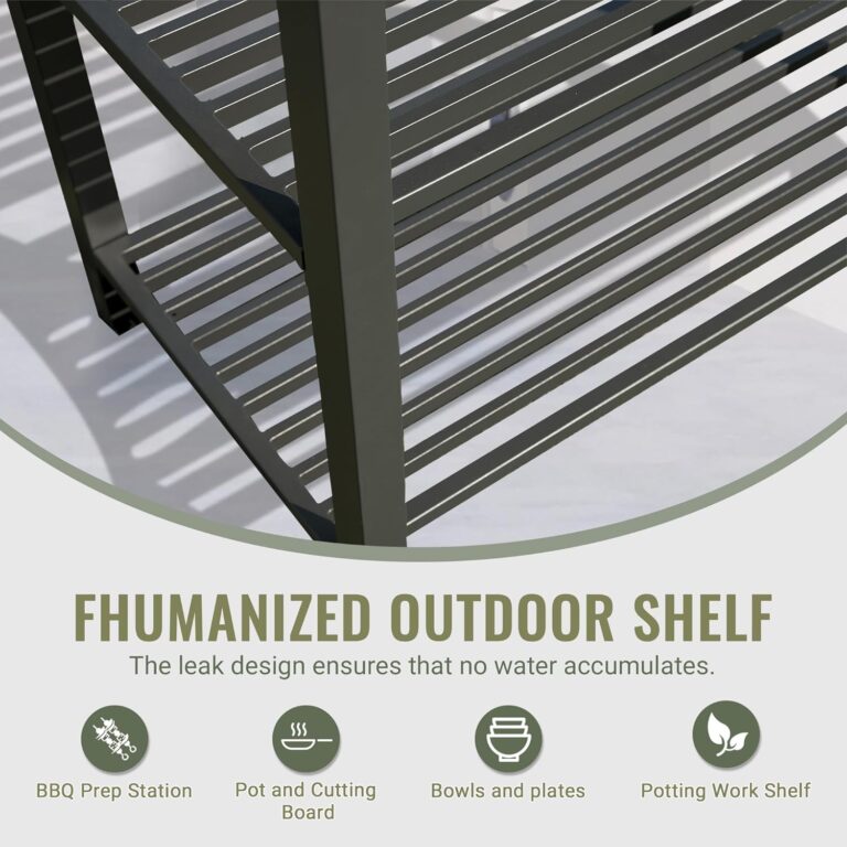 Outdoor Kitchen Island With Storage, Aluminum Kitchen Storage Island Kitchen Food Prep Table With Double Storage Rack, Freestanding Bar Center With Protective Cover Indoor Outdoor