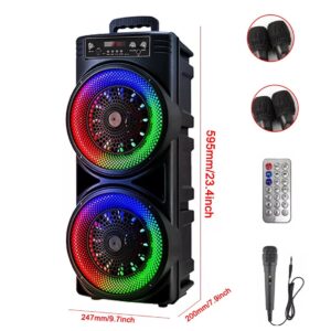 Portable Bluetooth Speaker Sub Woofer Heavy Bass Sound System Party Mic UK