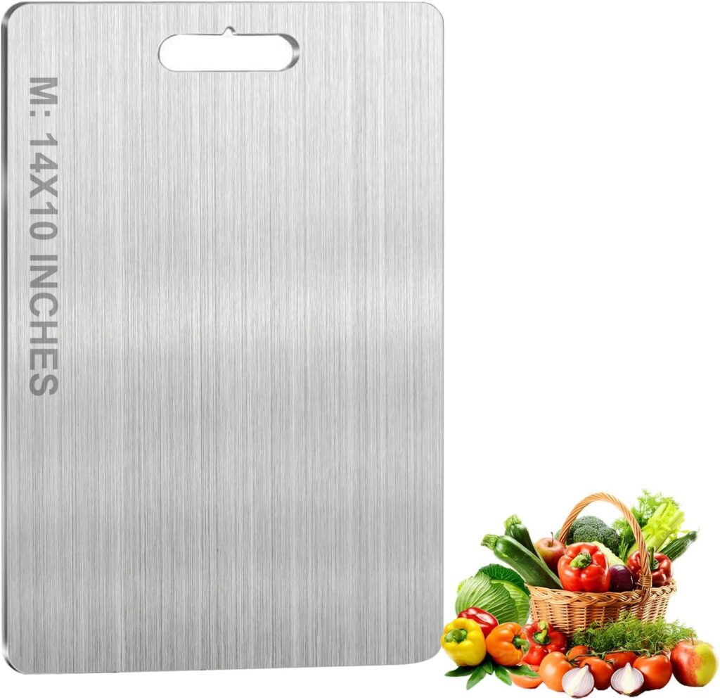 Cutting Board Double-Sided Stainless Steel Chopping Boards For Kitchen Camping 36x25cm