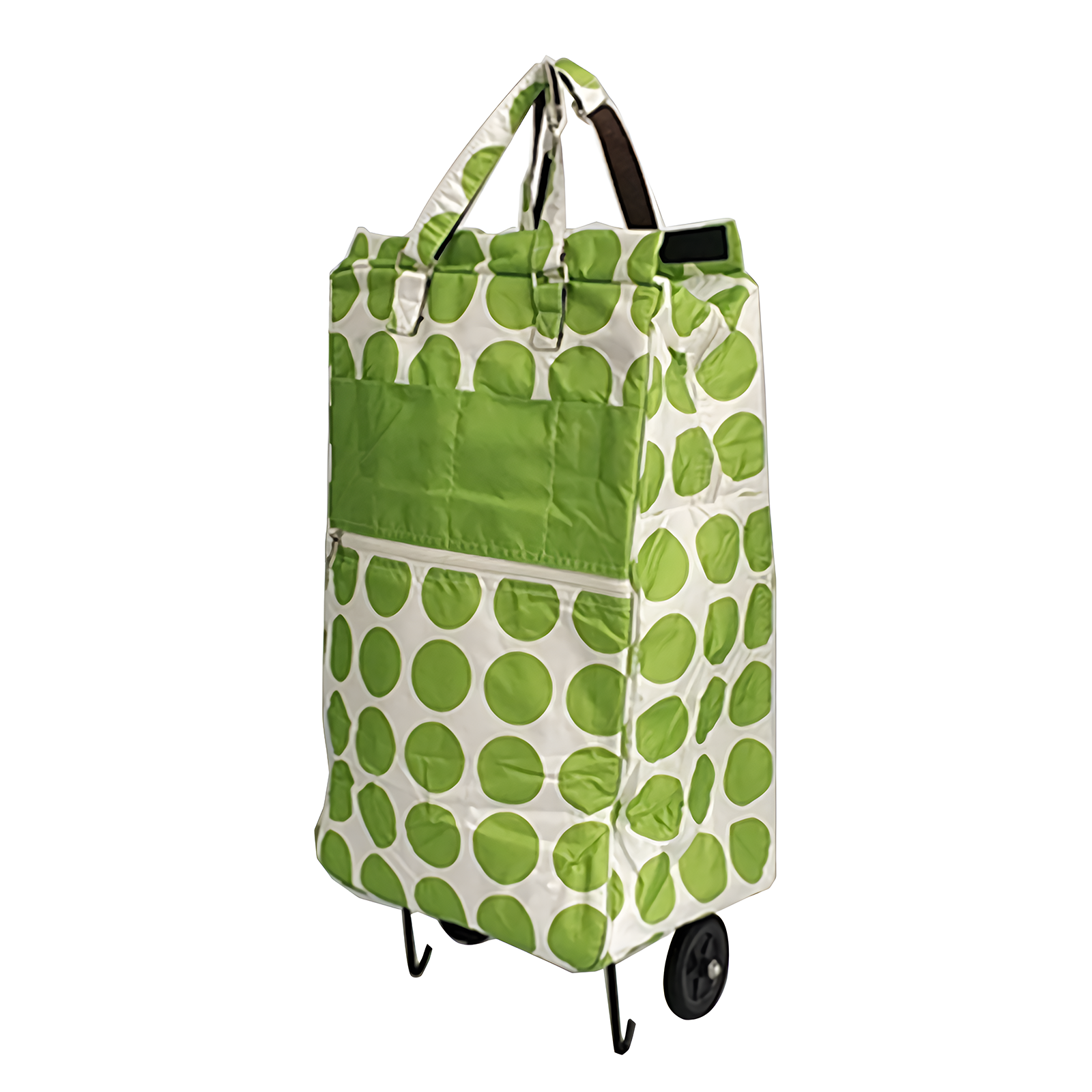 Shopping Trolley Cart Bag Foldable Wheels Carts Bags Market Luggage Basket Green Circle - Image 4