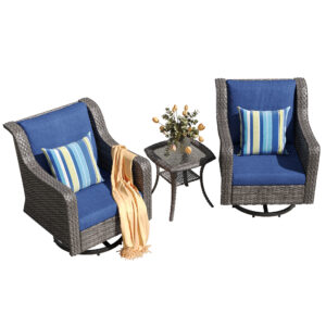 JB Two Swivel Chairs A Side Table