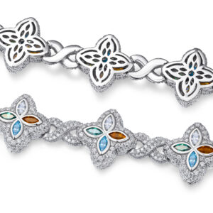 A Luxurious And Fashionable Minimalist Jewelry Bracelet Featuring Top-quality Moissanite, Made Of S925 Silver Electroplated With Platinum.