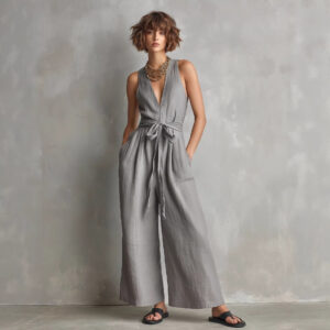 Elegant Commuter V-Neck Jumpsuit For Women