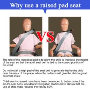Car Booster Seat Chair Cushion Pad For Toddler 4- 12 Years Children Kids Sturdy Red 39.9X36.7X15.6