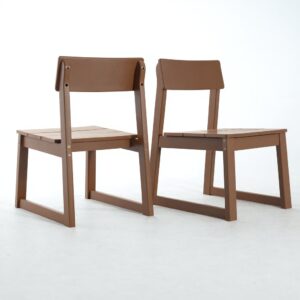2-Pack Brown HDPE Outdoor & Garden Backres Modernist Designt Chairs