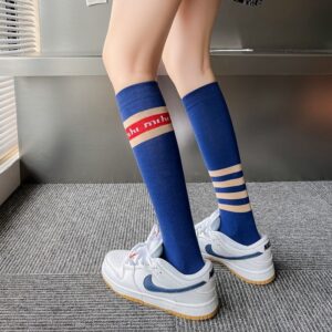 Internet-famous Street Trendy Women’s Socks, Ins Trendy Versatile Preppy Long Socks, AB Style Half-leg Mismatched Socks, High-value Calf Socks