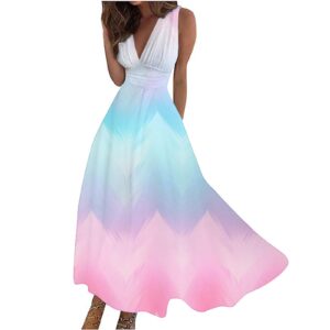 Womens Fashionable Casual V-Neck Sleeveless Dress