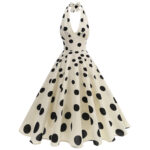 Retro French-style Elegant And Chic Polka-dot Print Slip Dress