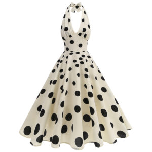 Retro French-style Elegant And Chic Polka-dot Print Slip Dress
