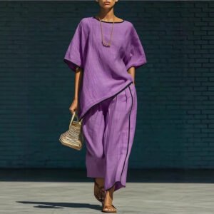 Casual Resort-Style Fashionable Loose Two-Piece Set For Women