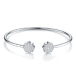 A Luxurious And Fashionable Minimalist Jewelry Bracelet Featuring Top-quality Moissanite, Made Of S925 Silver Electroplated With Platinum.