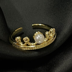 Vintage Engraved Gold Ring, Medieval French Aesthetic, Niche Designer Light Luxury Adjustable Ring