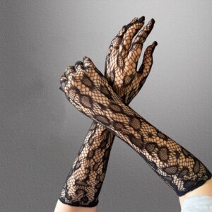 Sexy Transparent Lace Super Elastic Half Arm Lace Gloves
