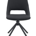 Dining Chairs Set Of 4, Comfortable Swivel Dining Room Chair, Metal Kitchen Chairs With GoldMesh Scratch-Resistant Leather And High Back Black, Set Of 4