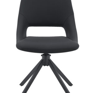 Dining Chairs Set Of 4, Comfortable Swivel Dining Room Chair, Metal Kitchen Chairs With GoldMesh Scratch-Resistant Leather And High Back Black, Set Of 4