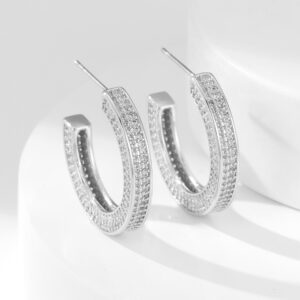 Simple Design Micro-inlaid Zircon Earrings