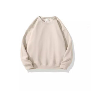 Round-neck Apricot-colored Loose-fit Sweatshirt