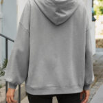 Fisoew Women's Hoodies Oversized Sweatshirts Casual Long Sleeve Side Slit Pullover Tops Fall Winter Outfits With Pocket