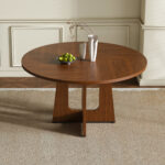 Round Dining Table For 4 - 47 Inch Farmhouse Kitchen Table MDF Circle Table With Wood Grain Finish 300lb Weight Capacity Easy Assembly For Dining Room Kitchen Living Room - Spiced Round Table