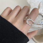 Ins Hot Retro 925 Silver Ring, Heavy Texture Light Luxury Non-tarnish Women Accessory