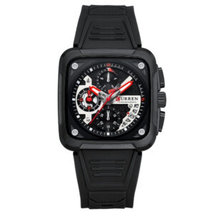 Neutral Square Calendar Multi-Function Six-Hand Quartz Mens Watch