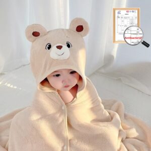 Childrens Bath Towel Boys And Girls Wearable Hooded Cape