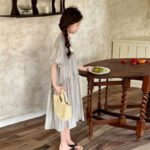 Girls Summer Korean-style Casual Short-sleeve Lightweight Dress