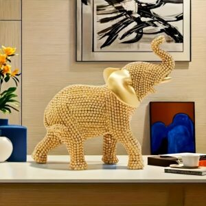 Golden Shiny Mini Elephant Sculpture Modern Minimalist