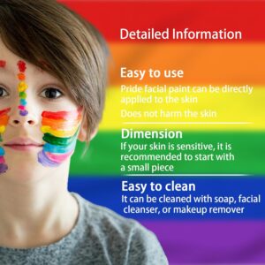 Rainbow Face Body Paint Sticks LGBT Pride Flag Colors For Gay Lesbian Pride Day, World Cup Soccer Fan Face Paint Markers For Marches, Events, Festival, Party