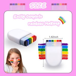 Rainbow Face Body Paint Sticks LGBT Pride Flag Colors For Gay Lesbian Pride Day, World Cup Soccer Fan Face Paint Markers For Marches, Events, Festival, Party
