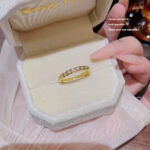 Electroplated Faux Diamond Ring, Niche Aesthetic, Adjustable Women's Finger Ring