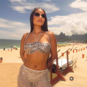 Punk Geometric Handmade Gemstone Suspender Top