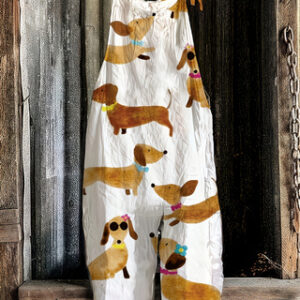 Printed Retro Wide-leg Women's Jumpsuit