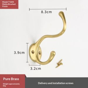 Solid Brass Coat Hook For Entryway Wardrobe