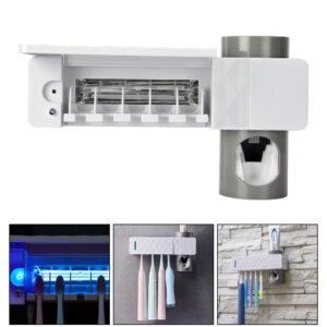 UV Lamp Sterilizer Toothbrush Holder Bathroom Automatic Toothpaste Health Clean